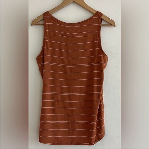 NWT PrAna Foundation Pocket Scoop Neck Tank in Copper Heather Stripe Size S - Picture 4 of 5